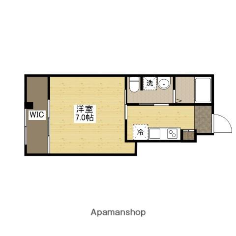 PRIVE上安(1K/1階)の間取り写真