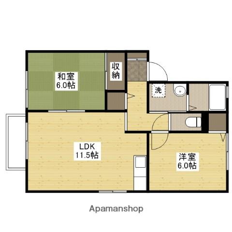 ビューラー22(2LDK/1階)の間取り写真