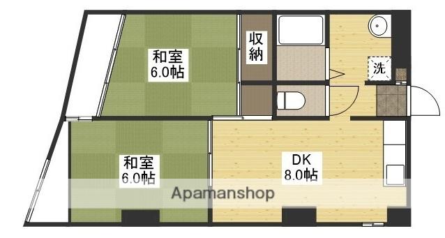 ロワールパレス2号館(2DK/3階)の間取り写真