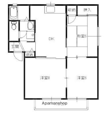 ソレアード山口(3DK/2階)の間取り写真