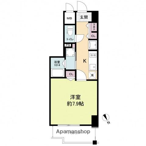 ブランシエスタ河原町(1K/11階)の間取り写真