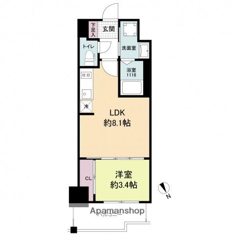 ブランシエスタ河原町(1LDK/4階)の間取り写真