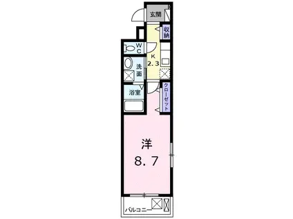 広島電鉄本線 観音町駅(広島) 徒歩12分 3階建 築1年(1K/3階)の間取り写真