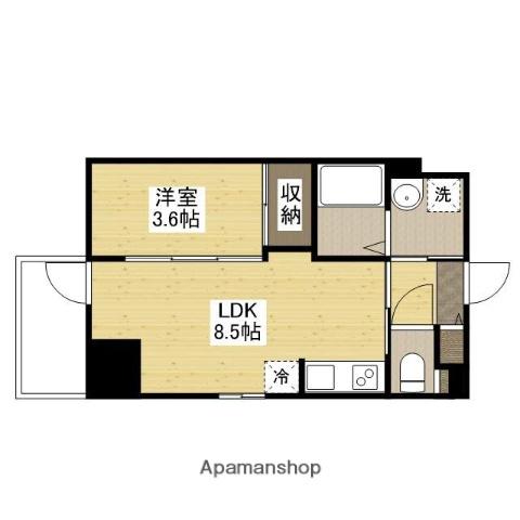 LASANTE舟入本町(1LDK/9階)の間取り写真