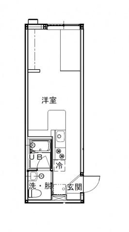 モーリスⅠ(ワンルーム/1階)の間取り写真