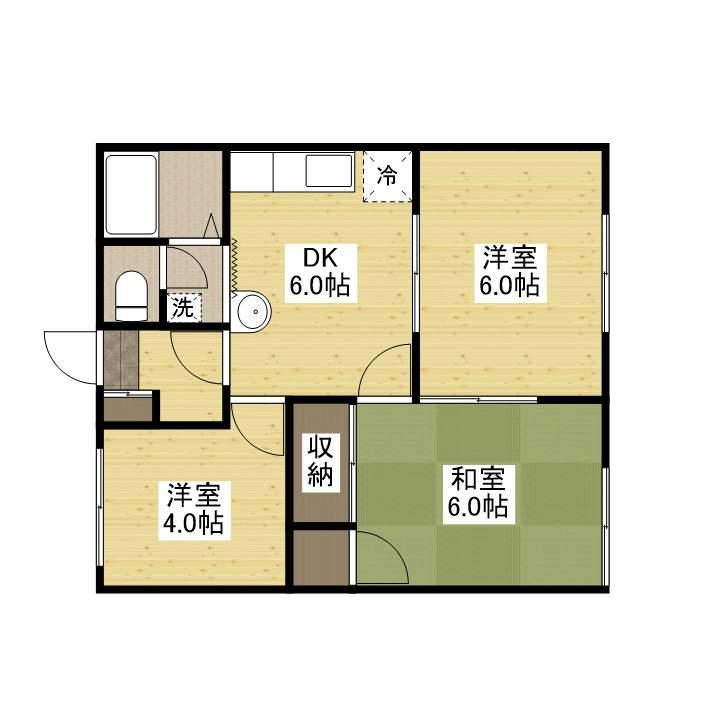 ファミール洋光台(3DK/2階)の間取り写真