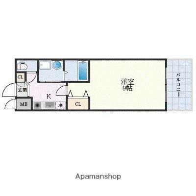 TOR1STBLD(1K/9階)の間取り写真