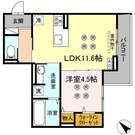 SHINYA BLDG.Ⅴ(1LDK/2階)の間取り写真