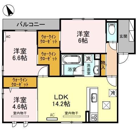 ルミナスSⅡ(3LDK/1階)の間取り写真