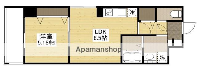 TERRACE TOKAICHI(1LDK/7階)の間取り写真