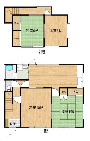 広島電鉄白島線 白島駅(広電) 徒歩17分 2階建 築49年(4LDK)の間取り写真