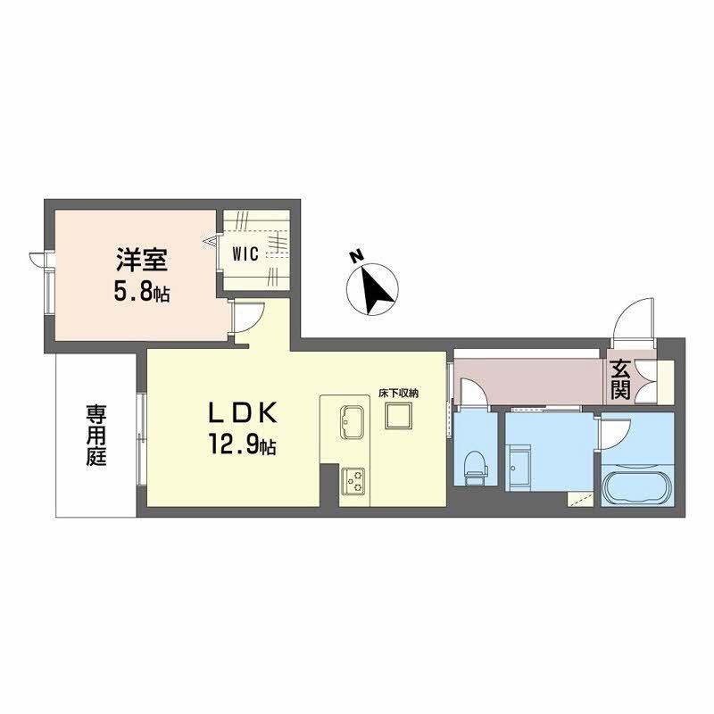 OLIVECOURT(1LDK/1階)の間取り写真