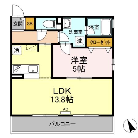 JANOOK(1LDK/1階)の間取り写真