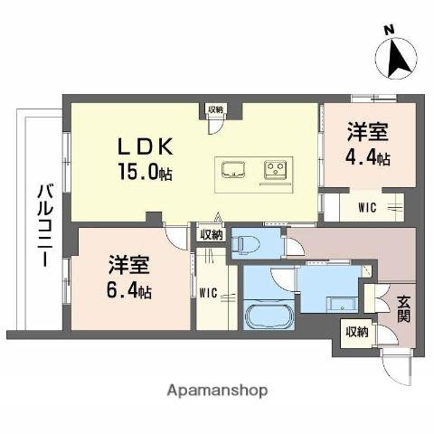 リバーサイドクレド(2LDK/2階)の間取り写真