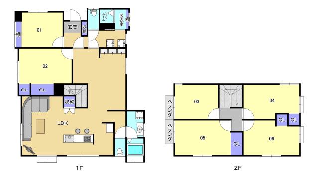 広島電鉄白島線 白島駅(広電) 徒歩17分 2階建 築36年(6LDK)の間取り写真