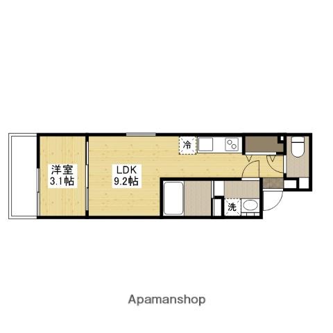 S-MOVE庚午北(1LDK/4階)の間取り写真
