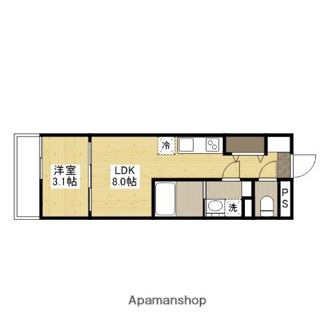 S-MOVE庚午北(1LDK/3階)の間取り写真
