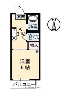 クレール五月が丘(1K/1階)の間取り写真