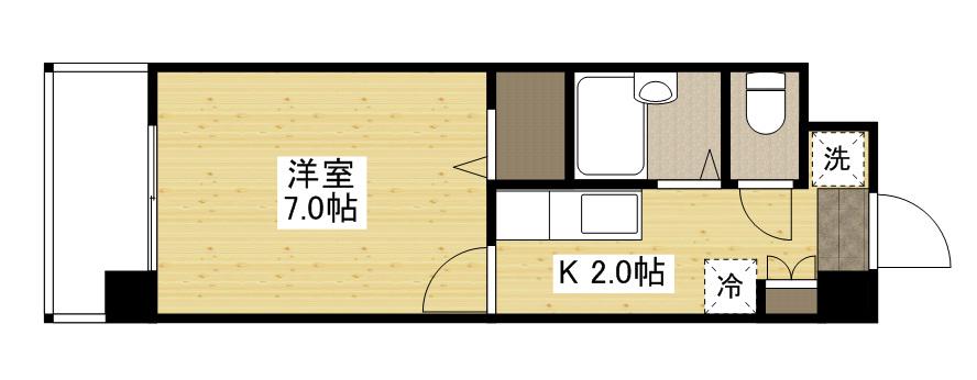 パークサイド羽衣(1K/4階)の間取り写真