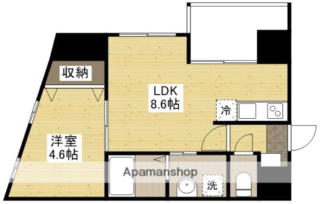 KATAYAMABLDG 24(1LDK/4階)の間取り写真