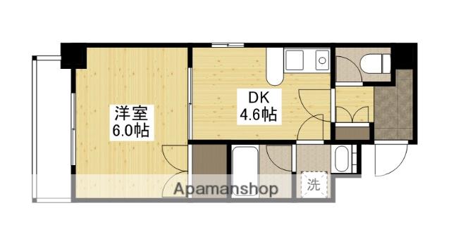 ダイアパレス東白島(1DK/2階)の間取り写真