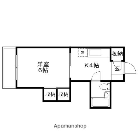 峰ガーデン(1K/3階)の間取り写真