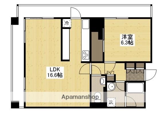 アーバンビューグランドタワー(1LDK/16階)の間取り写真