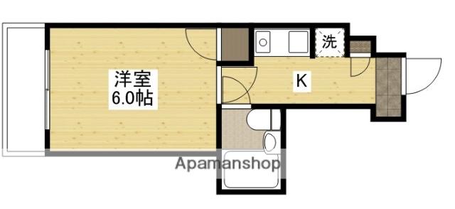 ダイアパレスグランドール4番街大手町(1K/6階)の間取り写真