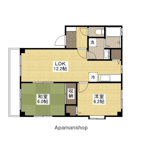 フォブール道岡(2LDK/1階)の間取り写真