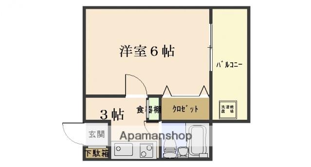 エステート9大州(1K/1階)の間取り写真