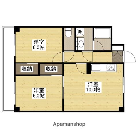 プーテゥジュール1番街(2LDK/9階)の間取り写真