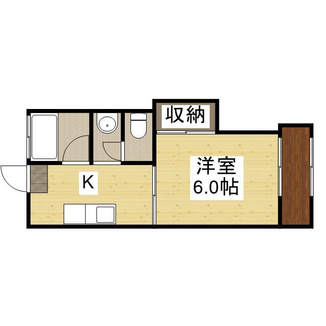 第2岩井アパート(1K/2階)の間取り写真