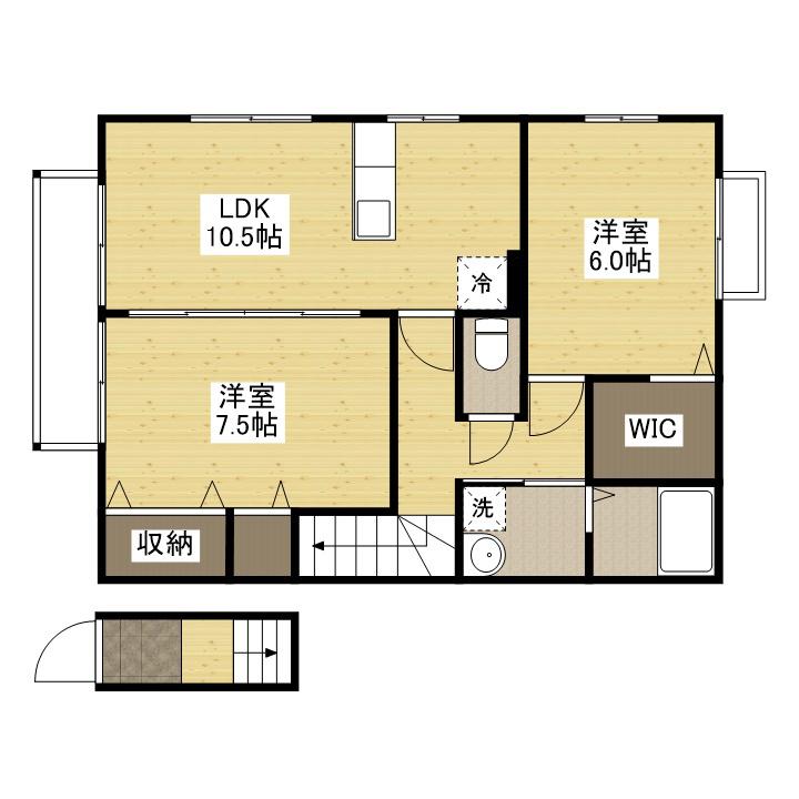 ビューテラス(2LDK/2階)の間取り写真