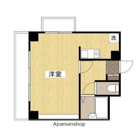 グランドマンション舟入(ワンルーム/2階)の間取り写真