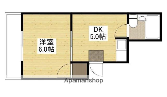 レジデンスⅡYASUDA(1DK/5階)の間取り写真