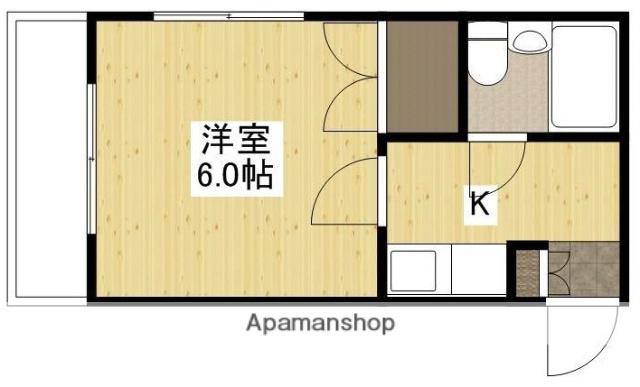 グリーンハイツ観音(1K/3階)の間取り写真