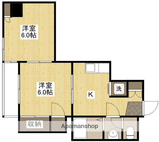 宇品川手ビル(2K/2階)の間取り写真