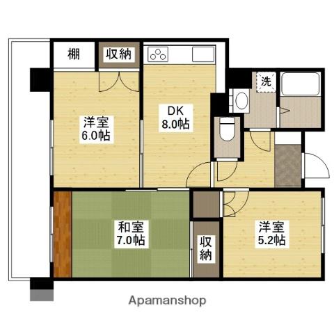 藤和昭和町コープ(3DK/2階)の間取り写真
