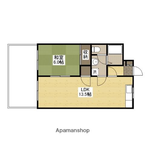 山﨑大芝ビル(1LDK/4階)の間取り写真