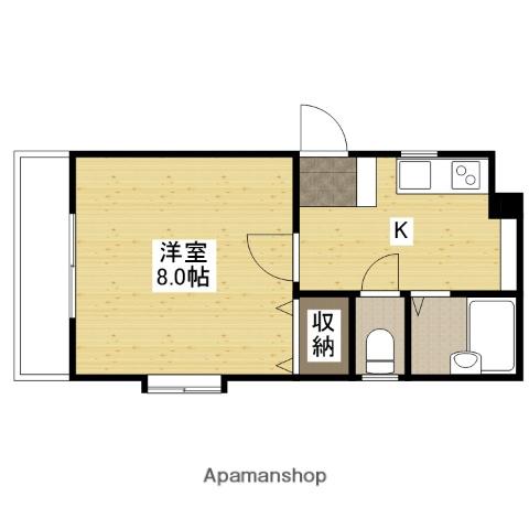 セレーノ祇園(1K/1階)の間取り写真