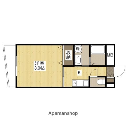 WING TACHIBANA(1K/1階)の間取り写真
