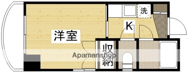 呉セントラルタワー(1K/7階)の間取り写真