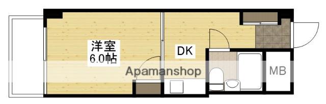 中広ハウス(1DK/3階)の間取り写真