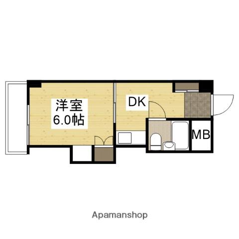 中広ハウス(1DK/3階)の間取り写真