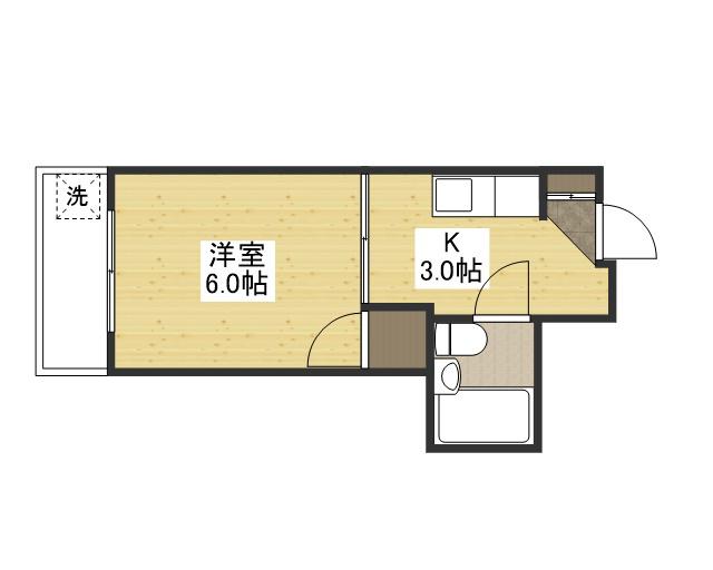 コーポラスナガイ(1K/5階)の間取り写真