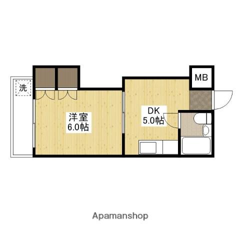 アーバン田部(1DK/3階)の間取り写真