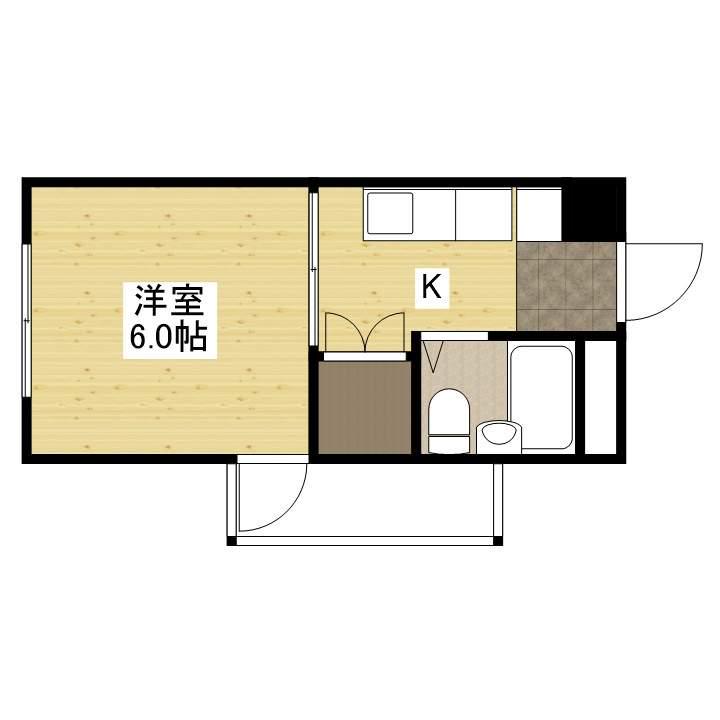 PETIT PAS観音(1K/5階)の間取り写真