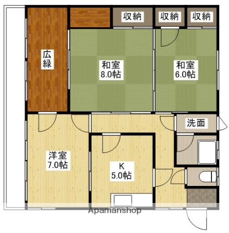 松田ビル(3K/2階)の間取り写真