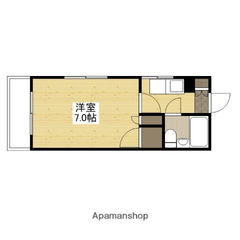 山本ビル(1K/2階)の間取り写真
