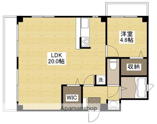 川本ビル(1LDK/2階)の間取り写真